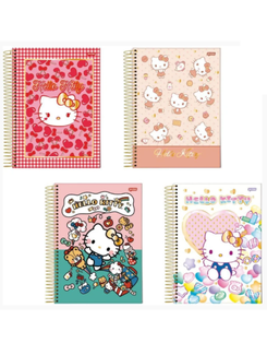 CADERNO UNIV CAPA DURA 1X1 80FLS - 72987-26 - HELLO KITTY - PCT 4 - JANDAIA