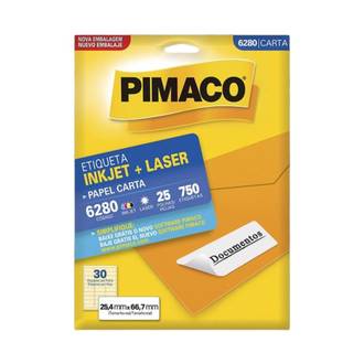 ETIQ INKJET/LASER CARTA 25FL - 6280 - 25X66 - UN - PIMACO