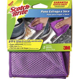 PANO ESFREGA/SECA C/2 - 29CMX29CM - SCOTCH-BRITE - UN - 3M