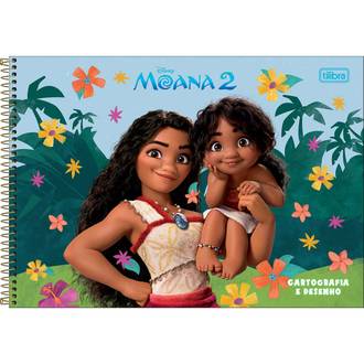 CADERNO DESENHO CAPA DURA 80FLS - ESPIRAL - MOANA - PCT 4 - TILIBRA