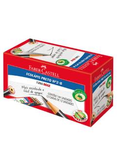 LAPIS PRETO N2 MAX REDONDO C/BORRACHA - 1205 - CX 144 - FABER