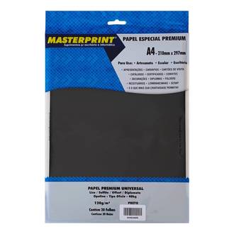 PAPEL DIPLOMATA A4 120G - 20FL LISO/OFFSET - 302070070 - PRETO - UN - MASTERPRINT