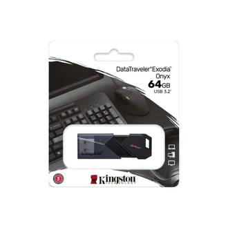 PEN DRIVE 64GB - EXODIA DTXN - USB 3.2 - PRETO - UN - KINGSTON