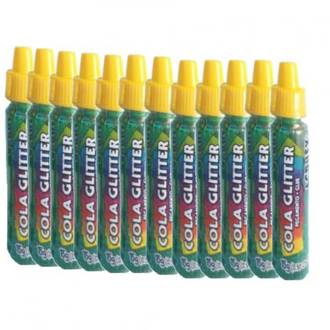 COLA COLORIDA C/GLITER 23G - VERDE - CX 12 - ACRILEX