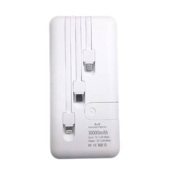 CARREGADOR PORTATIL 10000MAH BT-1020 - BRANCO - UN - MAKETECH