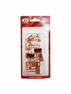 PRENDEDOR DE PAPEL 19MM C/10 ROSE GOLD - 733849 - UN - KIT