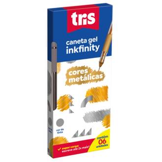 CANETA GEL INKFINITY METALICA 653273 - PRATA - DPL 6 - TRIS