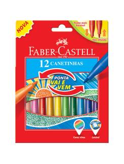 CANETA HIDROGRAFICA COLORS C/12 CORES - PCT 12 - FABER