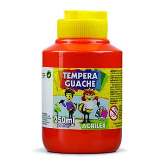 TINTA GUACHE 250ML  - VERMELHO FOGO - CX 06 - ACRILEX