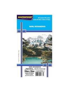 PAPEL GLOSSY 10X15 20FLS - 265G - 302010007 - UN - MASTERPRINT