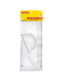 KIT 1º GRAU ACRILICO REGUA/ESQUADRO/TRANSFERIDOR - UN - MAXCRIL