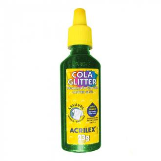 COLA COLORIDA C/GLITER 23G - VERDE - UN - ACRILEX