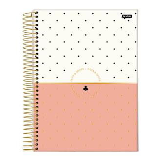 CADERNO UNIV CAPA DURA 10X1 160FLS - 72783-26 - DOTS E SPOTS - PCT 4 - JANDAIA
