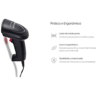 LEITOR CODIGO DE BARRAS FLASH II 1D - 46FLASH2CK00 - UN - ELGIN