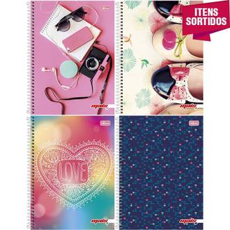 CADERNO UNIV CAPA DURA 12X1 240FLS - MAIS+ FEM - PCT 4 - TILIBRA