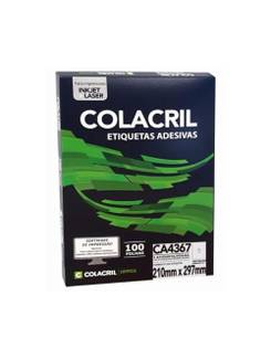 ETIQUETA INKJET/LASER A4 100FL - CA4367 - 210X297 - UN - COLACRIL