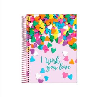 CADERNO UNIV CAPA DURA 10X1 160FLS - WISH - PCT 4 - JANDAIA
