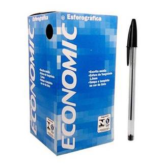 CANETA ECONOMIC C/50 1,0MM - PRETO - UN - COMPACTOR