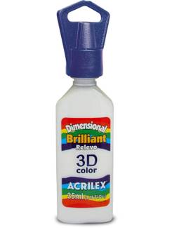 TINTA DIMENSIONAL BRILLIA 35ML 12112  - BRANCO - CX 06 - ACRILEX