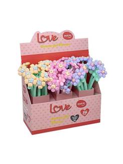CANETA GEL LOVE FLOWERS 0,5MM - 1332 - CX 36 - MOLIN