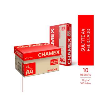 PAPEL CHAMEX ECO RECICLADO 75G 500FLS - A4 - CX 10 - CHAMEX