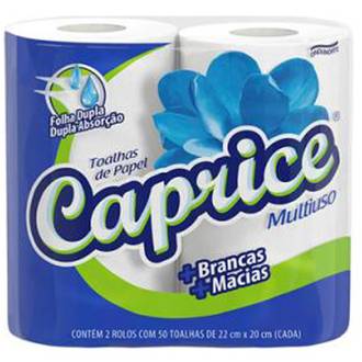 PAPEL TOALHA FOLHA DUPLA C/2 - 22X20 - 100FLS - CAPRICE - UN - ONDUNORTE