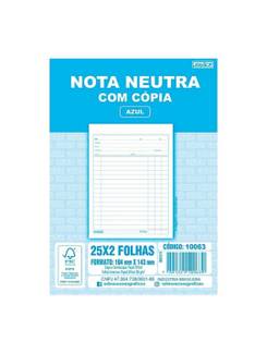 NOTA NEUTRA C/COPIA AZ 1/36 25X2 VIAS - 104X155MM - 10063 - UN - SAO DOMINGOS