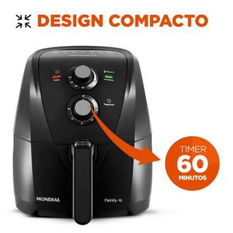 FRITADEIRA AIR FRYER 4L AFN-40-BFS 220V - PRETO - UN - MONDIAL