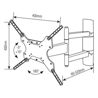 SUPORTE P/ TV ARTICULADO 23" A 75" - SBRP145 - UN - BRASFORMA