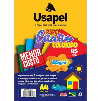 PAPEL CRIATIVO A4 32FL - 85G - 8 CORES - 25086 - UN - USAPEL