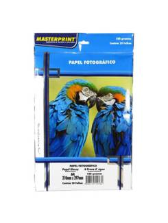 PAPEL GLOSSY A4 20FLS - 180G - 302010003 - UN - MASTERPRINT