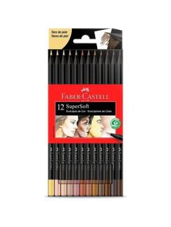 LAPIS DE COR SUPERSOFT REDONDO 12 CORES TONS DE PELE - C/12 - UN - FABER