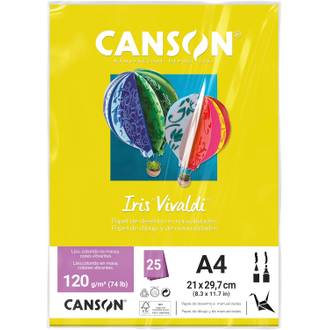 PAPEL IRIS VIVALDE A4 25FLS - 120G - AMARELO - UN - CANSON