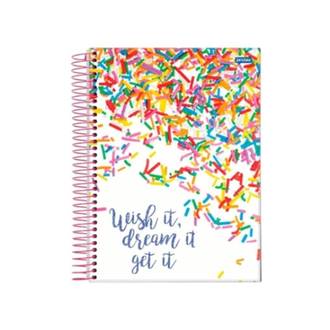 CADERNO UNIV CAPA DURA 10X1 160FLS - WISH - PCT 4 - JANDAIA