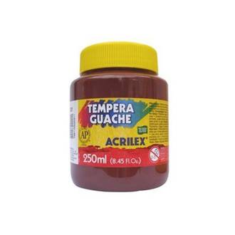 TINTA GUACHE 250ML  - MARROM - CX 06 - ACRILEX