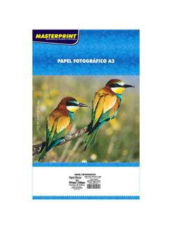 PAPEL GLOSSY ADESIVO A3 20FLS - 130G - 302050007 - UN - MASTERPRINT