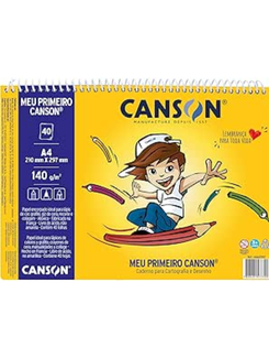 BLOCO DESENHO A4 ESPIRAL 40FL - 140G - 66667087 - BRANCO - PCT 5 - CANSON