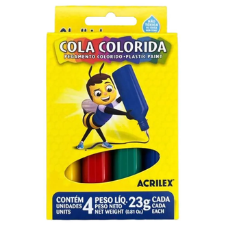 COLA COLORIDA 4 CORES 23G CADA - UN - ACRILEX