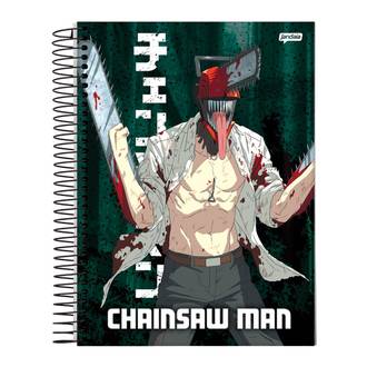 CADERNO UNIV CAPA DURA 10X1 160FLS - CHAINSAW MAN - UN - JANDAIA
