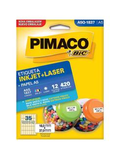 ETIQUETA INKJET/LASER A5 12FL - A5Q-1837 - 18X37 - UN - PIMACO