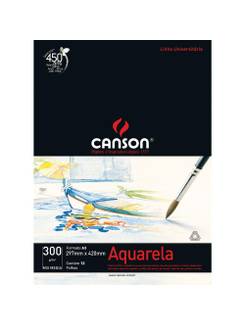 BLOCO AQUARELA A3 12FL - 300G - BRANCO - PCT 5 - CANSON