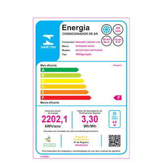 AR CONDICIONADO SPLIT HW ON/OFF  AIRVOLUTION 30000 BTUS FRIO 220V  - BRANCO - UN - MIDEA