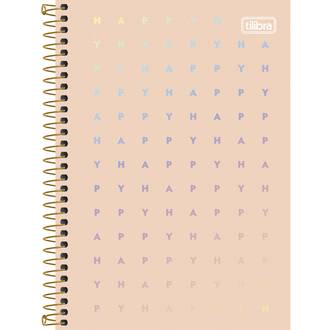 CADERNETA ESPIRAL CAPA DURA 80FLS - HAPPY - UN - TILIBRA
