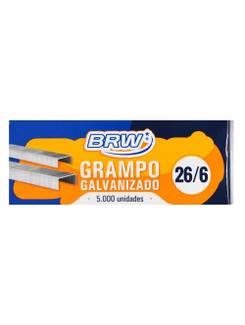 GRAMPO GALVANIZADO 26/6 C/5000 - GR5000 - UN - BRW