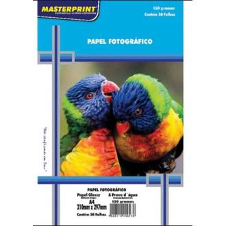 PAPEL GLOSSY A4 50FLS - 150G - 302010057 - UN - MASTERPRINT