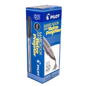 MARCADOR PARA RETRO-PROJETOR 2.0MM - PRETO - CX 12 - PILOT