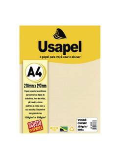PAPEL VERGE A4 50FLS - 180G - 25029 - CREME - UN - USAPEL