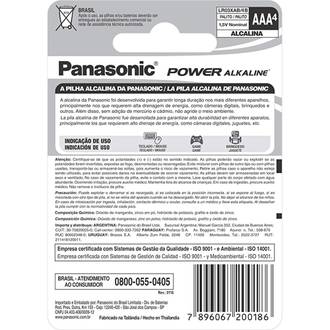 PILHA ALCALINA PALITO AAA C/4 - LR03XAB/B4 - UN - PANASONIC