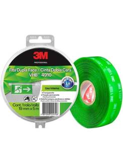 FIXA DUP FACE VHB C/ ESTOJO 19X5 - 4910 - TRANSPARENTE - UN - 3M