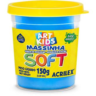 MASSA P/MODELAR SOFT 150G 07315 - AZUL - CX 06 - ACRILEX